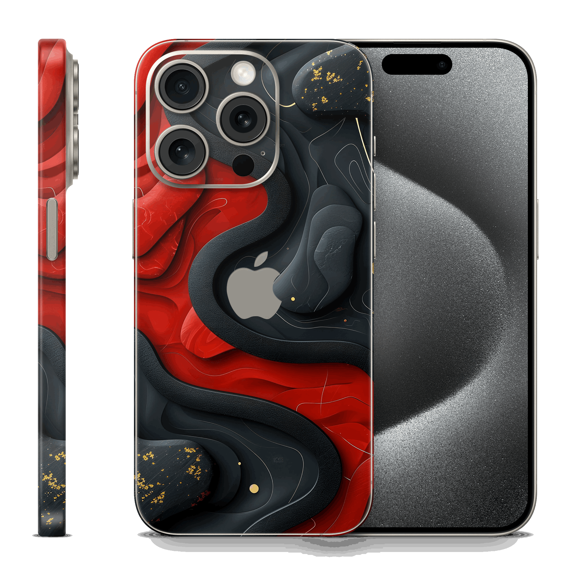 Skin iPhone - Red Black (mat)