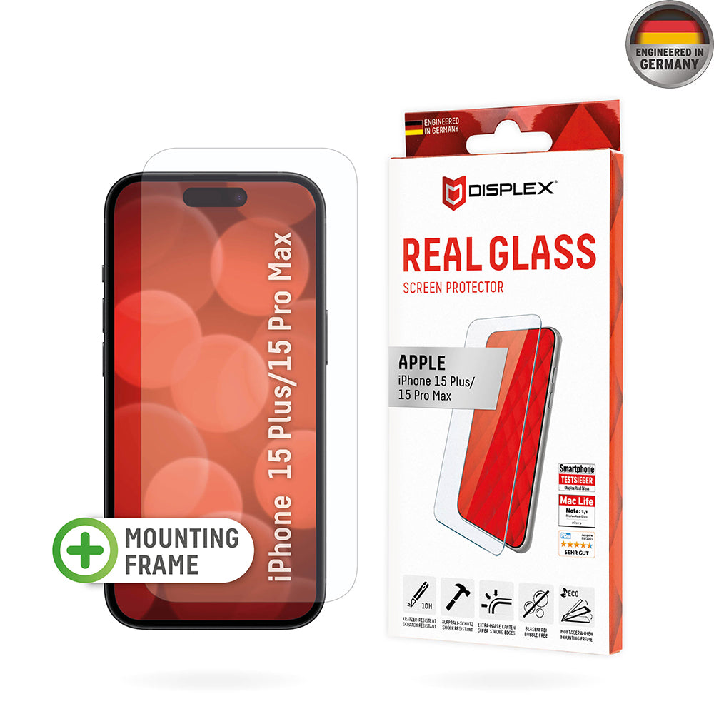Pellicola schermo - Displex - Premium Real Glass 2D (iPhone e Samsung) KIT di facile applicazione incluso