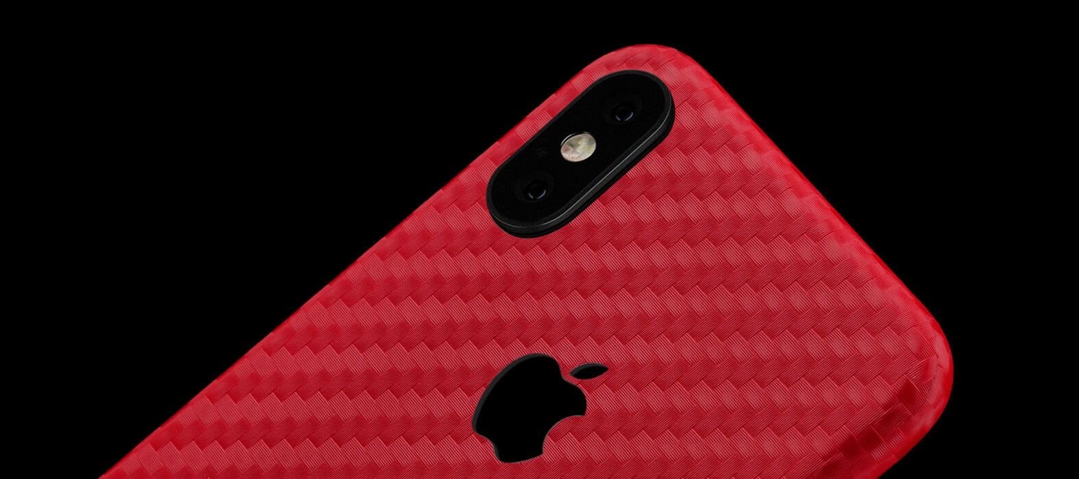 Iphone Skin - Skin IPhone - Carbon Rosu 3D